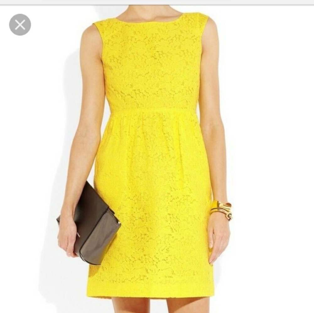 Jcrew yellow lace/crochet dress